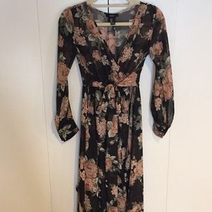Long Floral Chiffon Dress